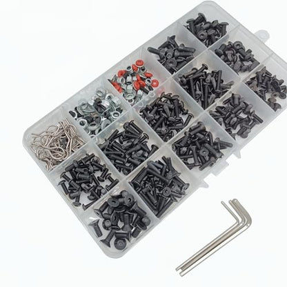 500pcs Universal RC Car Screw Kit Screws Assortment Set Hardware Fasteners Compatible with Axial Redcat HPI Arrma Losi 1/8 1/10 1/12 1/16 Scale RC Cars Trucks Crawler