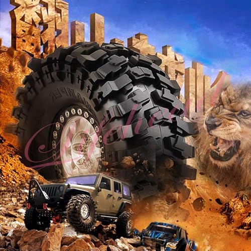 Lifehead 1.9 inch Silicone insert tires - All Terrain Pliable Rubber Tires for 1/10 RC Crawler Car TRAXXAS TRX4 TRX6 Axial SCX10 90046 90047 SCX10 III AXI03007 Tamiya CC01 YK4102/4.6" Outer Diameter - color: Green