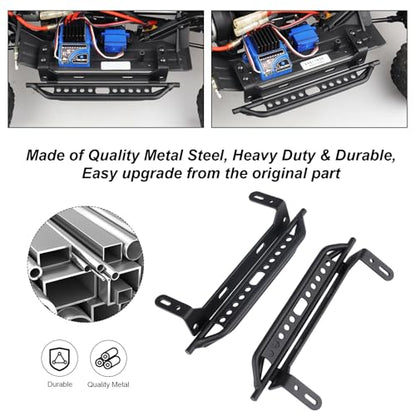 Hobbypark Metal Side Pedal Step Running Boards Foot-Plate for Traxxas TRX4 TRX-4 1/10 RC Crawler Body Shell Accessories (Black)
