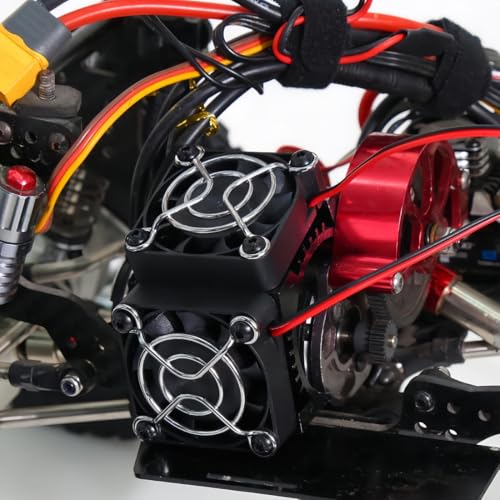 Dual 40mm RC Motor Cooling Fan 40-42mm Compatible with 1/7 1/8 Arrma Traxxas RC Car Fit 4068 4074 4082 4268 4274 Motors (Blue) - color: Blue