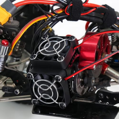 Dual 40mm RC Motor Cooling Fan 40-42mm Compatible with 1/7 1/8 Arrma Traxxas RC Car Fit 4068 4074 4082 4268 4274 Motors (Blue) - color: Blue