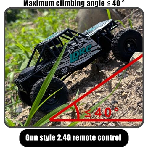 LDRC 18499 RC Climbing Car 1/18 Full Proportion Rc Offroad 4x4 Crawler Pipe Rack Vehicle Cars Model RTR (Blue) - color: Blue