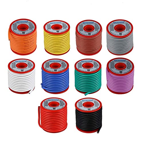 BNTECHGO 12 AWG Silicone Wire Kit 10 Color Each 25ft Stranded Tinned Copper | Flexible 12 Gauge Stranded Wire Silicone Rubber Insulation For RC Models, Drone, Robot, Battery, EV Charger, 3D Printer, DIY - color: 12 gauge silicone wire 10 colors, size: 12