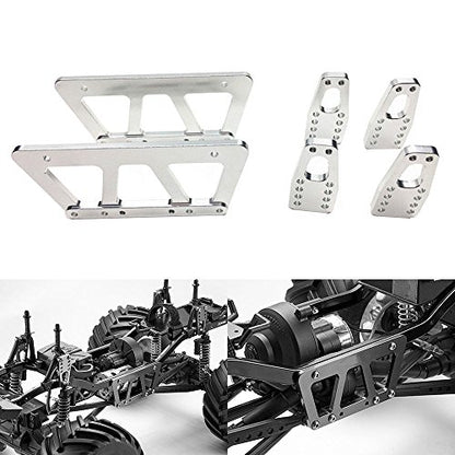 Alloy Chassis Lift Plate Set Kit For 1/10 RC Axial SCX10 Model Car (Silver) - color: silver