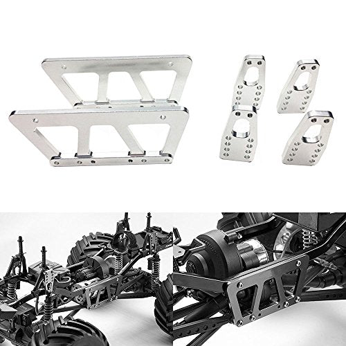 Alloy Chassis Lift Plate Set Kit For 1/10 RC Axial SCX10 Model Car (Silver) - color: silver