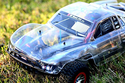 Compatible Custom Body Clear Unpainted with Stickers Replacement for 1/10 Scale RC Car or Truck (Truck not Included) SS-C-02