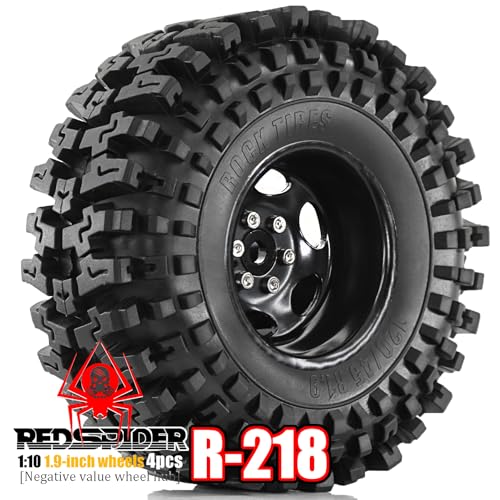 REDSPIDER•Negative Offset -10mm 1.9'' Beadlock Wheels Deep Dish Metal(4pcs) Retro Design for Scale 1/10 RC Crawler Axial SCX10 TRX4 VS4-10 Redcat Gen8 RC4WD D90 Rock Crawler (Fiber Color) - color: Fiber Color