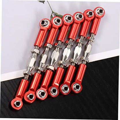 KOMBIUDA 6pcs Rc Car Rod Linkage Kit Aluminum Turnbuckles CNC Milled Easy to Install for Scale Rc Car Parts - color: Red