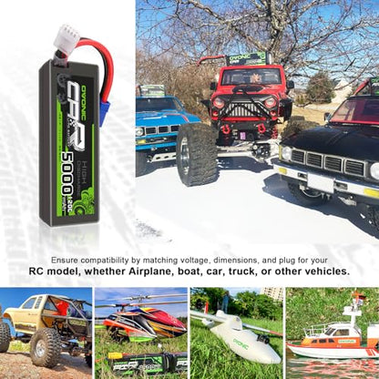 OVONIC 11.1V 120C 5000mAh 3S Lipo Battery Hard Case with EC5 Plug for RC Car RC Helicopter RC Truck RC Truggy Airplane Quadcopter UAV Drone FPV (2 Packs)