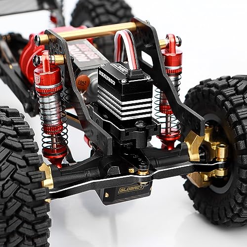 GLOBACT 9kg Servo Kit HV 4.8V-8.4V for 1/18 TRX4M Black | High Torque Digital Servo, Coreless Motor Servo, Including Servo Mount/Steering Link