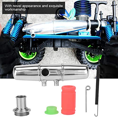 18001P Upgrade Aluminum Alloy Dual Exhaust Link Pipe for HPI Savage 4.6/5.9 1/8 RC Car, High Temperature Lightweight Exhaust Accessory