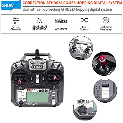 FLYSKY FS-i6X 6-10CH(Def.6) Transmitter and FS-iA6B Receiver for RC Models | 6-10 Channels (default 6) 2.4GHz AFHDS2A Radio System for RC Fixed Wing Quadcopter Car & Boat (Mode_2)