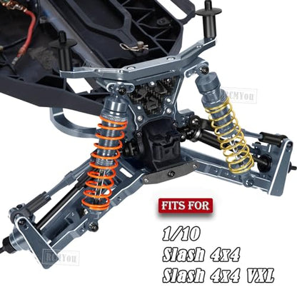 Upgrades Part for 1/10 Slash 4x4/Slash 4x4 VXL,Alloy Suspension Arm,Shock Absorber,Caster Block,Steering Blocks,Stub Axle Carriers,Steering Bellcranks,Shock Tower,Body Mounts,Titanium - color: Titanium for Upgrades