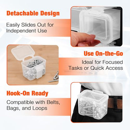 ValueMax Small Parts Organizer Box, Double-Sided Tool Box with 18 Removable Bins, Portable Screw & Parts Storage Case for Nuts, Bolts, and Hardware