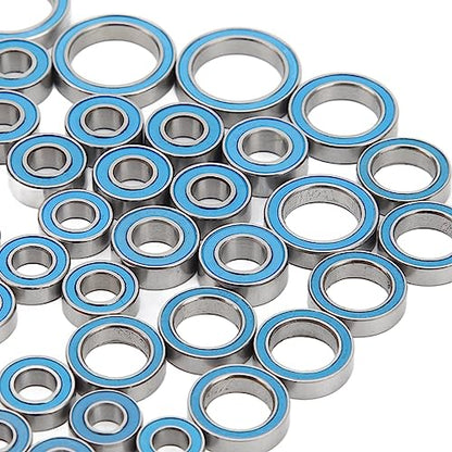 55PCS RC Car Bearings, Steel Sealed RC Ball Bearings Kit 1/10 Remote Control Replace Parts for Remote Control Crawler Cars