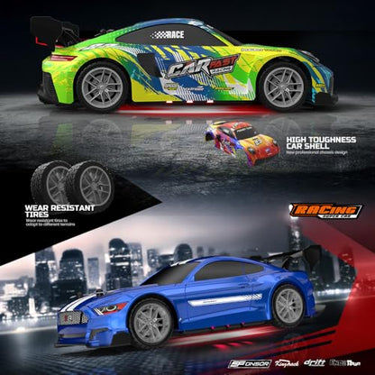 RC Drift Car for Kids, 1:24 Scale Remote Control Car with 2.4GHz Controller, LED Lights, High Speed Racing Toy Car, Easy to Control Drift Vehicle Gift for Boys Girls - size: 1:24 OceanDepth