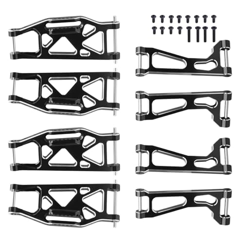 Aluminum A-Arms for Traxxas WideMaxx Suspension Arms Upgrades Set Front & Rear (8-Pack) (Black) - color: Black