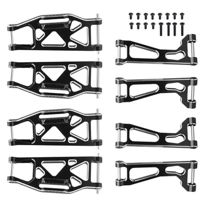 Aluminum A-Arms for Traxxas WideMaxx Suspension Arms Upgrades Set Front & Rear (8-Pack) (Black) - color: Black