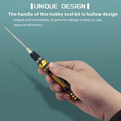 Hex Allen Screwdriver Kit 1.5mm 2.0mm 2.5mm 3.0mm for Screwgun/Power Dril | Steel RC Hex Driver Set 5 in 1 Hex Screwdriver Set for Traxxas SCX24 TRX4 Arrma Helicopter RC Car Tool Kit,Hollow Desgin