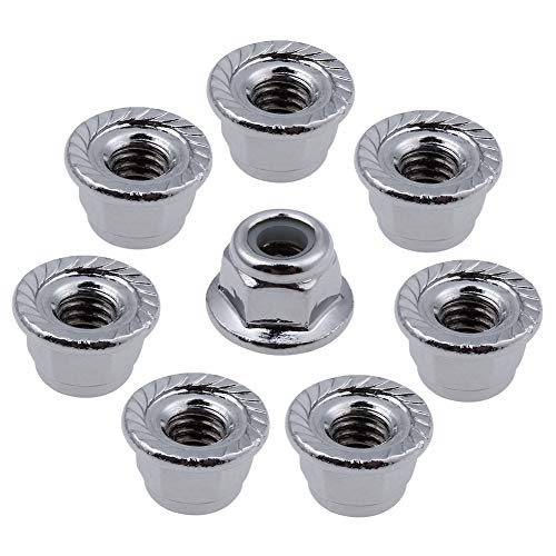 HobbyPark Flange M4 Nylon Lock Nuts for 1/10 Scale RC Car Traxxas Slash 4x4 2WD Stampede VXL Rustler VXL HPI Redcat Axial Racing (8-Pack)