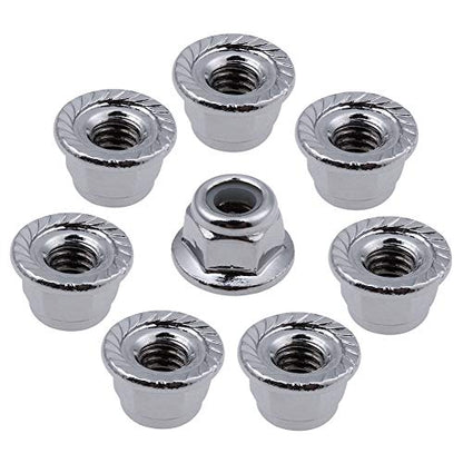 HobbyPark Flange M4 Nylon Lock Nuts for 1/10 Scale RC Car Traxxas Slash 4x4 2WD Stampede VXL Rustler VXL HPI Redcat Axial Racing (8-Pack)