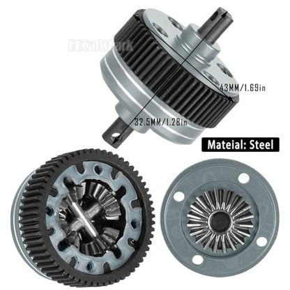 RC Upgrades Part for 1/10 Slash/Rustler/Stampede/Bandit 2WD (VXL) Drag Slash/Bigfoot,Transmission Gearbox & 48P Gear & Slipper Clutch Kit Pressure Plate & Complete Differential,Titanium - color: Titanium - (Upgrades Gearbox)