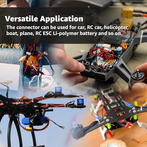 70pcs T-Plug / XT60 / XT90 / EC3 / EC5 Male & Female Plug with Red Aluminum Welding Soldering Insulate Station Jig for All DIY Projects RC Lipo Battery ESC Motor