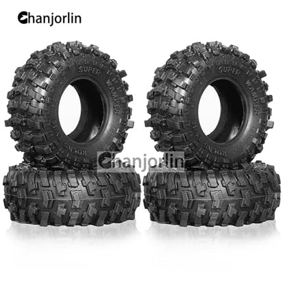 1.0 RC Crawler Tires OD 51mm 1/24 1/18 All Terrain Super Soft Sticky Rubber Mud Slingers Wheels Tyres with Foam for 1:24 1:18 Rock Crawler Car Axial SCX24 FMS AX24 FCX18 FCX24 TRX4M 4PCS
