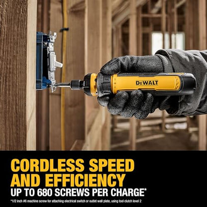 DEWALT Cordless Screwdriver, 4V USB Rechargeable Electric Screwdriver with 12 pcs Screwdriver Bit Set, LED Light, FLEXDRIVE Control, Compact, Ergonomic (DWHT66719)