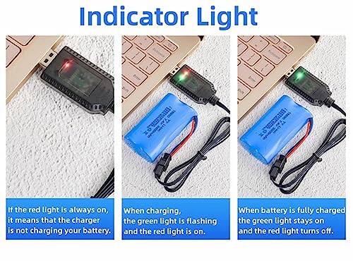 Universal RC Battery Charger Cable with XH3 Pin Connector Plug for 7.4V 2S Lipo Battery, Compatible RC Car/RC Boat/RC Plane/RC Drone/RC Tank/RC Helicopters and Other Remote Control Toys