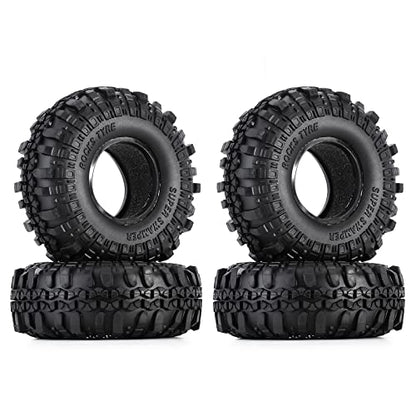 INJORA 1.9inch Rubber Tyre for 1:10 RC Crawler Axial SCX10 SCX10 III - size: 108mm