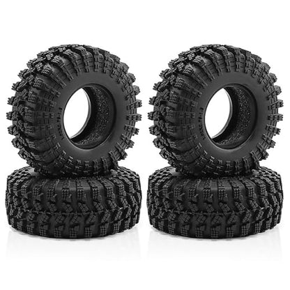 4PCS 1.3" Rubber Tire All Terrain Wheel Tyre with Foam Inserts for 1/12 1/14 1/18 1/24 Crawler Car for TRX4M SCX24 AX24 FCX24 FMS 1/24 Micro 1.0inch Beadlock Upgrade Parts (70x26MM,A) - color: 70x26mm,a