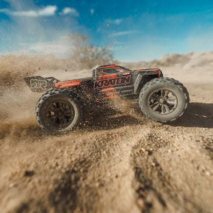 ARRMA 1/16 Mini Kraton 3S DSC 4X4 RTR Brushless RC Speed Truck, Black/Red | RC Car, Battery and Charger Not Included ARA2508T1