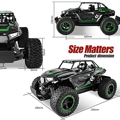 BEZGAR TB142 Remote Control Car - 1:14 RC Cars for Boys Kids and Adults | 2WD All-Terrains Electric Off-Road, 20 Km/h Vehicle Truck Crawler Toy with Two Rechargeable Batteries