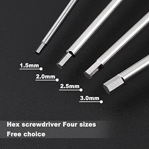 Drone Tool Kit -4Pcs RC Hex Driver Set –1.5mm Allen Wrench 2mm 2.5mm 3mm Aluminum Handle Steel Hexagon Screwdriver for traxxas RC Car Truck FPV Helicopter - size: 4pcs Silver
