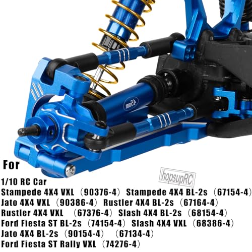 RC Upgrades Part for 1/10 Slash/Stampede/Rustler 4x4 VXL,Aluminum Caster Block,Steering Blocks,Rear Stub Axle Carriers,Steering Bellcranks Hop Ups,Navy Blue