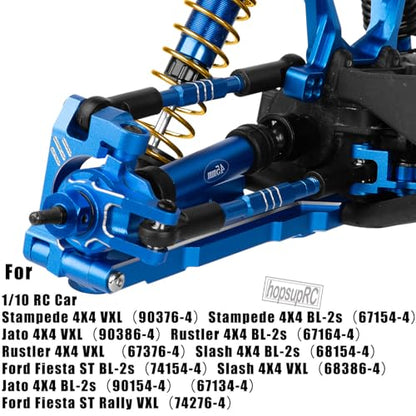 RC Upgrades Part for 1/10 Slash/Stampede/Rustler 4x4 VXL,Aluminum Caster Block,Steering Blocks,Rear Stub Axle Carriers,Steering Bellcranks Hop Ups,Navy Blue