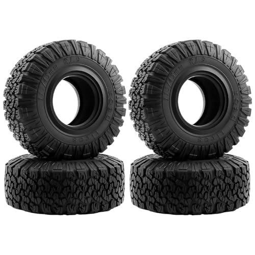 1.9" RC Crawler Tires for 1/10 TRX4 TRX6 SCX10 I/II/III Upgrades | Soft rubber 115x45mm crawler tires provide excellent grip on rocks, dirt and trails