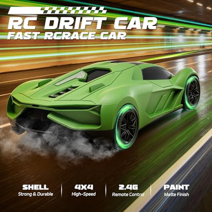RC Drift Car 1:20 Scale RC Cars 2.4GHz Remote Control Car Toy Gifts for Kids (Green)