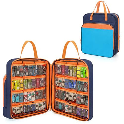 Portable Storage Case Compatible with Hot Wheels Toy Car Up to 99pcs | for 1/64 Scale Toy Cars, Multi-Functional Storage Bag for Toy Cars, Dolls, Mini Toys, Home and Travel Use, Large Capacity