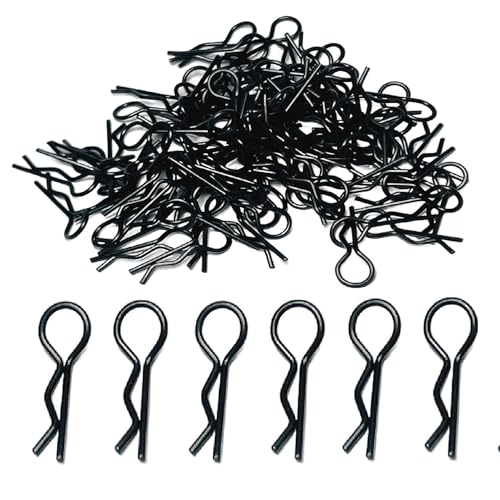 105pcs ZQToday Universal RC Body Clips for All 1/8 1/10 1/12 Scale Traxxas Redcat Axial Arrma HSP HPI Himoto Tamiya RC Car Body Clips(Black)