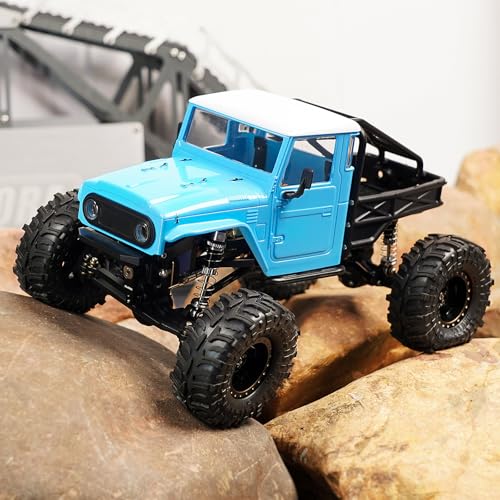 INJORA IR40-24 Half Truck Hard Body with Cage for 1/24 SCX24 Upgrade(Blue) - color: Blue