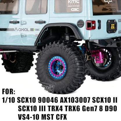 1.9 RC Wheels and Tires for 1/10 SCX10 90046 AXI03007 TRX4 TRX6 VS4-10 Gen7 Gen8 MST CFX D90.Aluminium RC Truck Tires Highway Tires 1.9" RC Wheels 1.9 Beadlock Wheel Rim RC Tires,Navy Blue - color: Navy Blue(1.9tires)