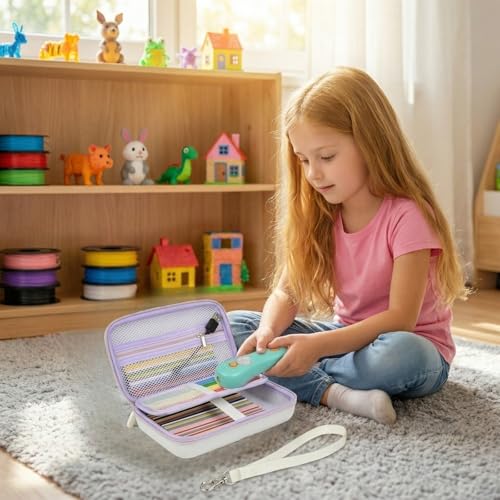GWCASE Hard Case Compatible with 3Doodler Start+ Essentials 3D Pen Set for Kids, Large Portable 3D Pen Case Organizer Storage Holder for Filaments & Accessories, Travel Carrying Bag - White (Box Only)