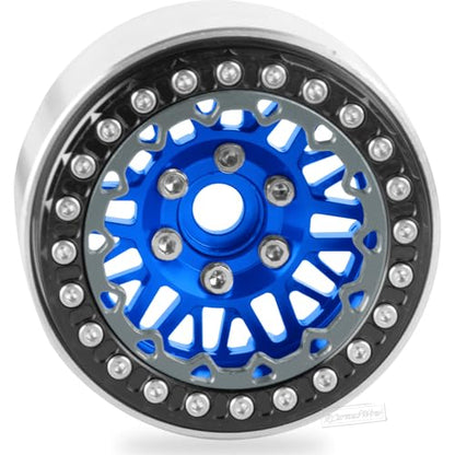 RC 1.9" Beadlock Wheels 1.9 Beadlock Rims for 1/10 SCX10 90046 AX103007 TRX4 TRX6 Gen7 8 D90 VS4-10 MST CFX RC Crawler,Alloy Aluminium 1.9 rc Wheels 1.9 rc Rims w/Wheels Ring,Navy Blue - color: Navy Blue(4pcs)