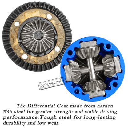 43T Differential Active with 10T Input Gear Upgrades Part for 1/7 Fireteam Mojave 1/8 Karton Notorious Outcast Talion,Metal Diff Set Hops Up,Replace #ARA310957,Navy Blue - color: Navy Blue(43T-10T)