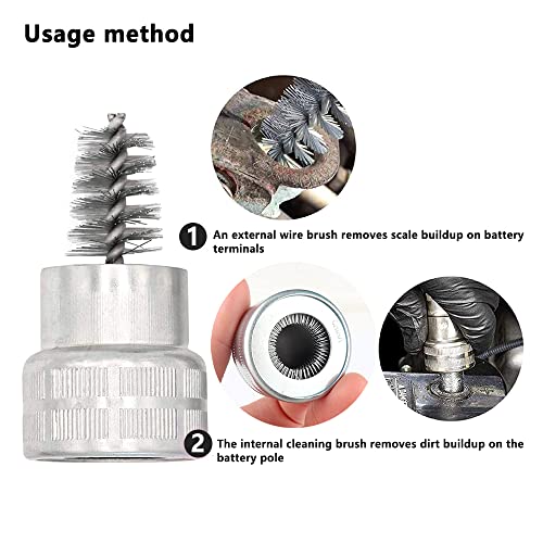 12 in 1 Battery Terminal Cleaner Kit - Must Have Tool Best for Extend Car Marine Battery Life with 10PCS Fiber Washers Protector and 2PCS Cleaning Brush