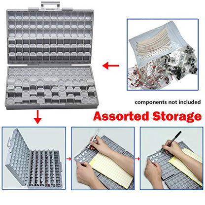2 AideTek BOXALL144 SMD SMT Resistor Capacitor 1206 0805 0603 Box Organizer Craft Beads Storage 144 Compartments for each box - style: 2BOXALL144