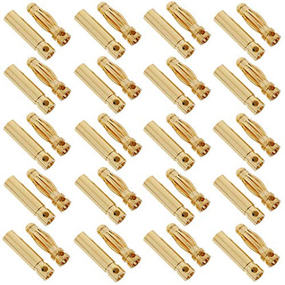 20Pairs Gold-Plated 3.0MM 3MM Banana Plug Bullet Male Female Connector Adapter for RC Lipo Battery ESC Motors - size: 20 Pairs 3.0MM