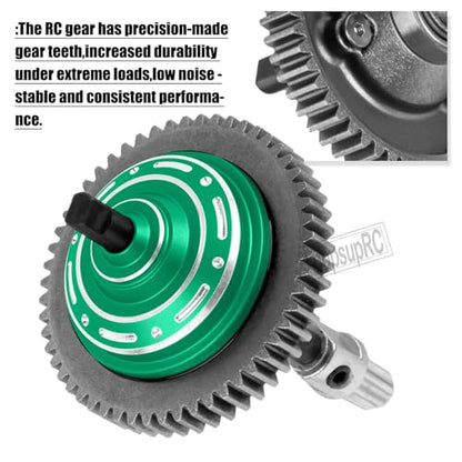 54T Main Gear&Differential Case Upgrades Part for 1/10 Slash/Rustler/Stampede/Hoss 4X4(VXL),Slash 4WD(Platinum/Ultimate),Metal Slipper Clutch Eliminator Differential Locker Gear.Green - color: Green(54t)